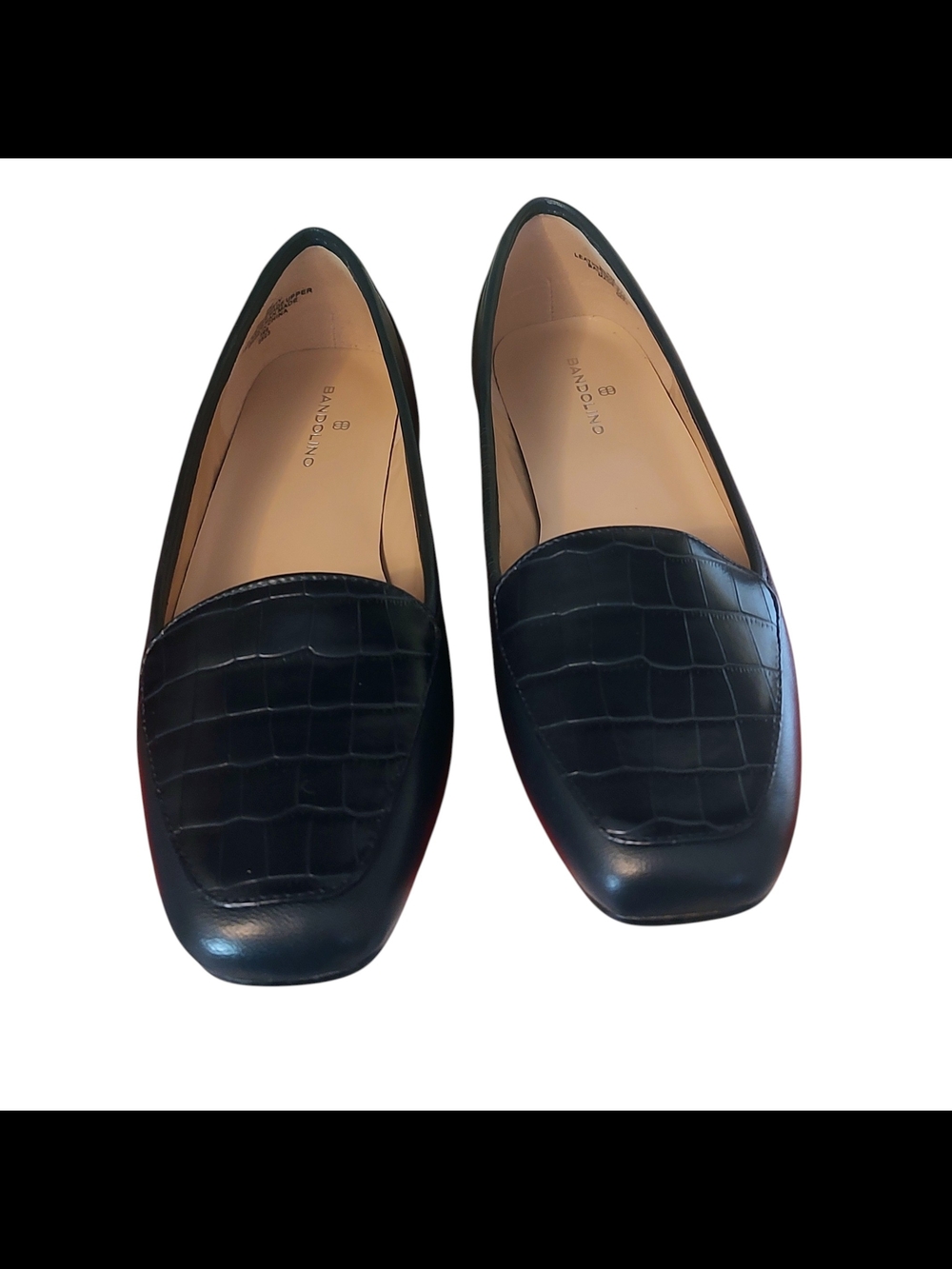 Bandolino Navy Croc-Embossed Leather Loafers for Women - Picture 2 of 7